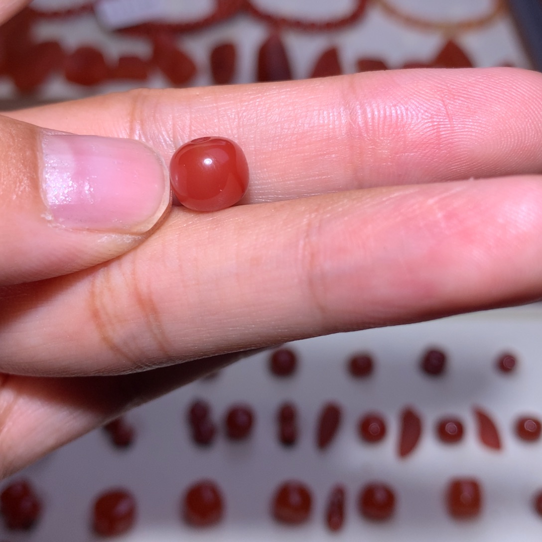 琬***喻未镶嵌玫锦老型过渡不退不换南红玛瑙8.4×7.4