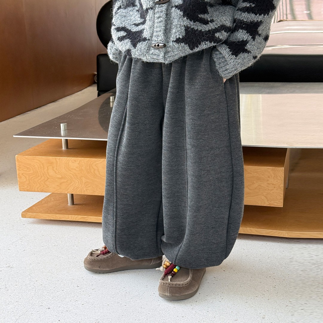 【加绒加厚】2025新款儿童秋冬款裤子男女童休闲裤简约百搭纯色长裤