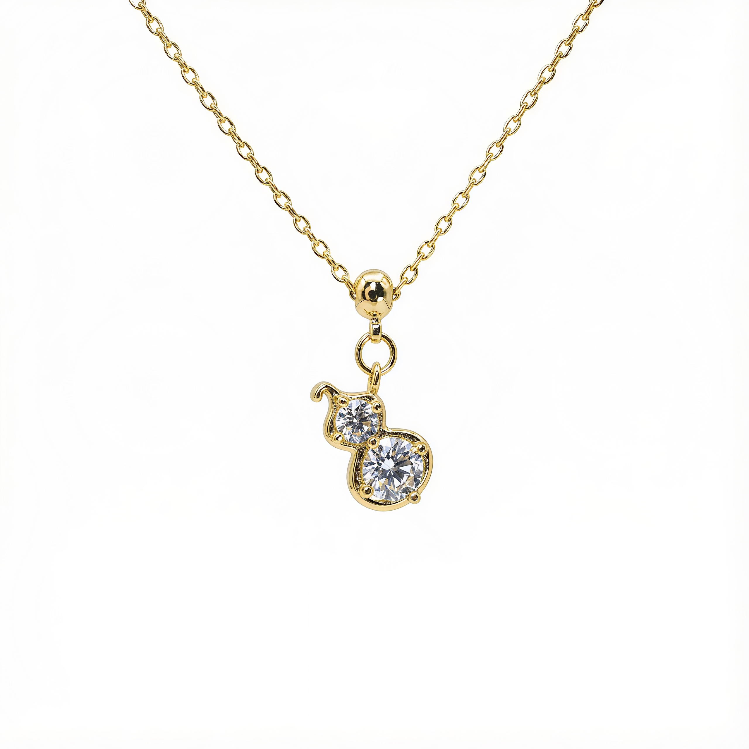 铜合金锆石吊坠 手工葫芦气质轻奢轻职风SV银甸时尚吊坠5A锆石