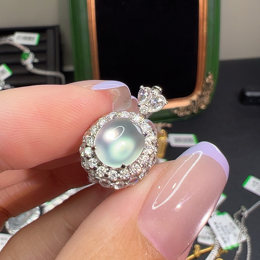 翡翠18K金镶嵌戒指两用款