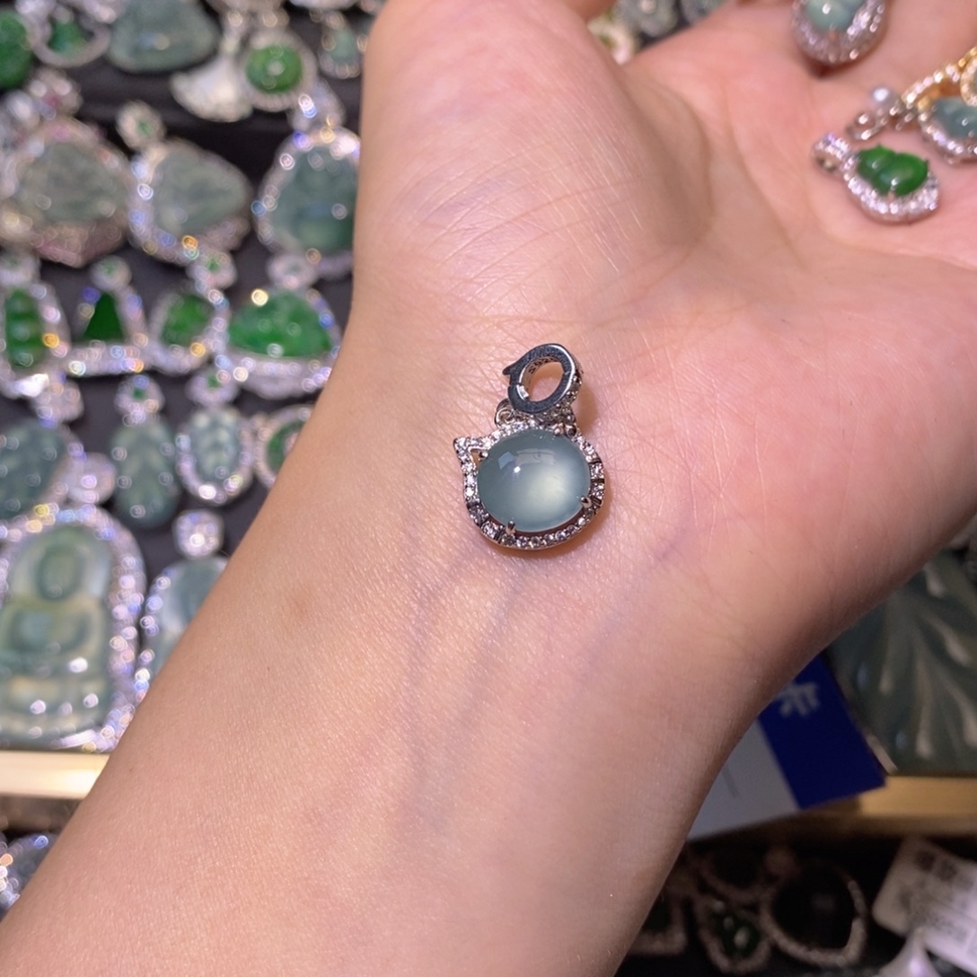 翡翠银S925镶嵌颈饰