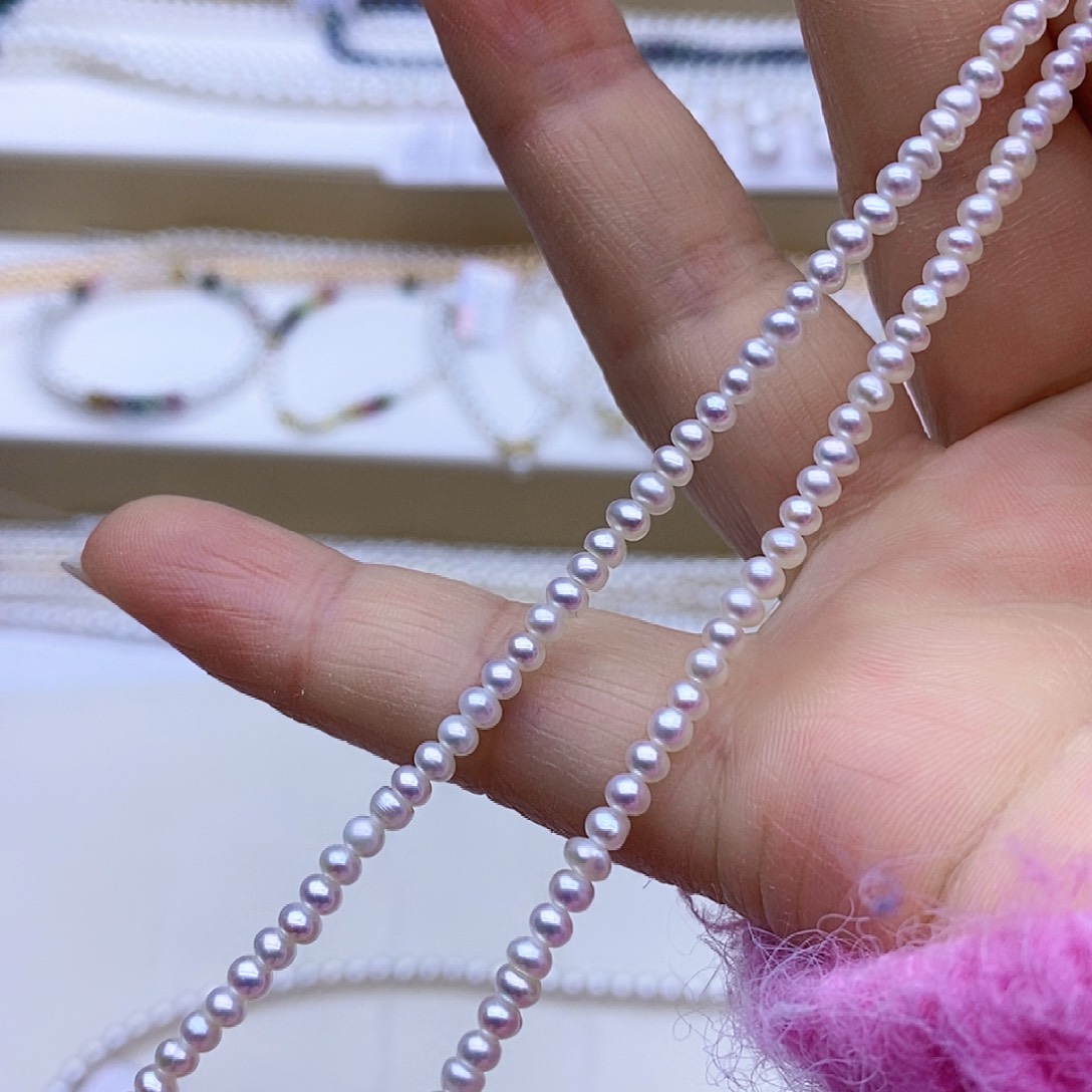 淡水珍珠颈饰银S925镶嵌