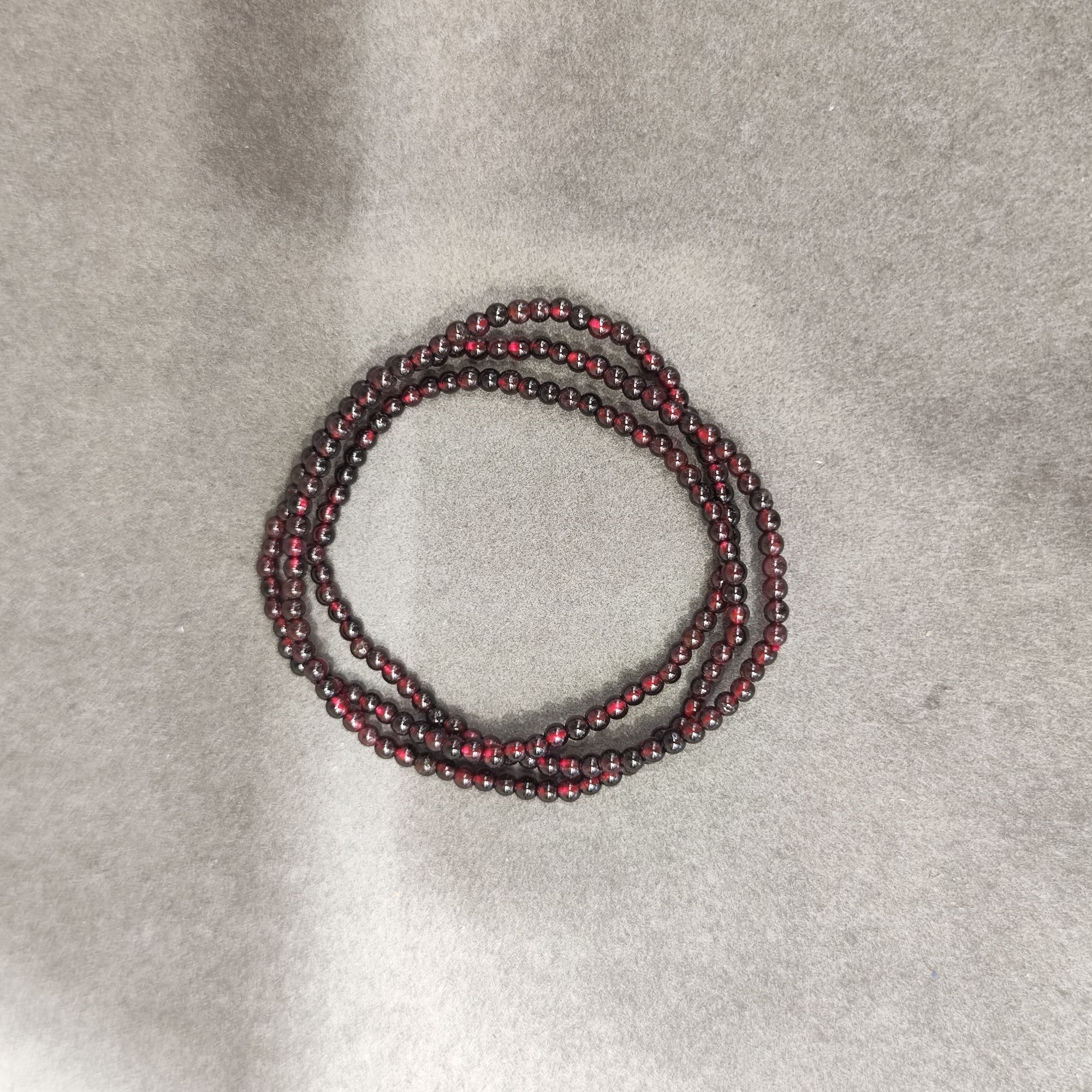 0133【2510310151】天然石榴石小米珠素圈项链多圈手串