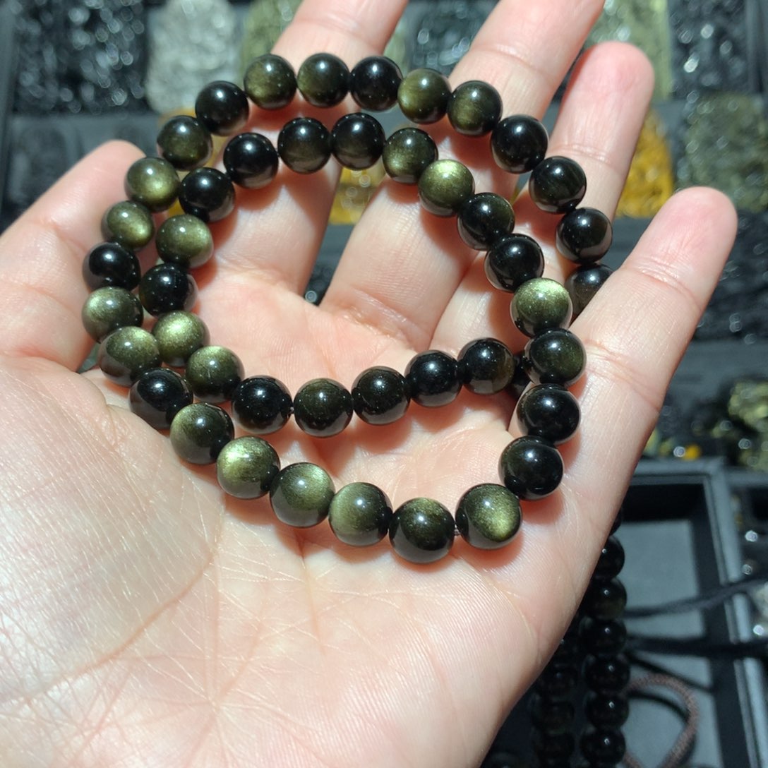 黑曜岩手链未镶嵌清**淼