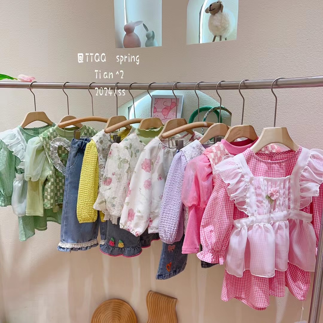 预售2025秋季新品【蓝精灵童装】女童宝宝洋气针织婴童纯棉套装卫衣