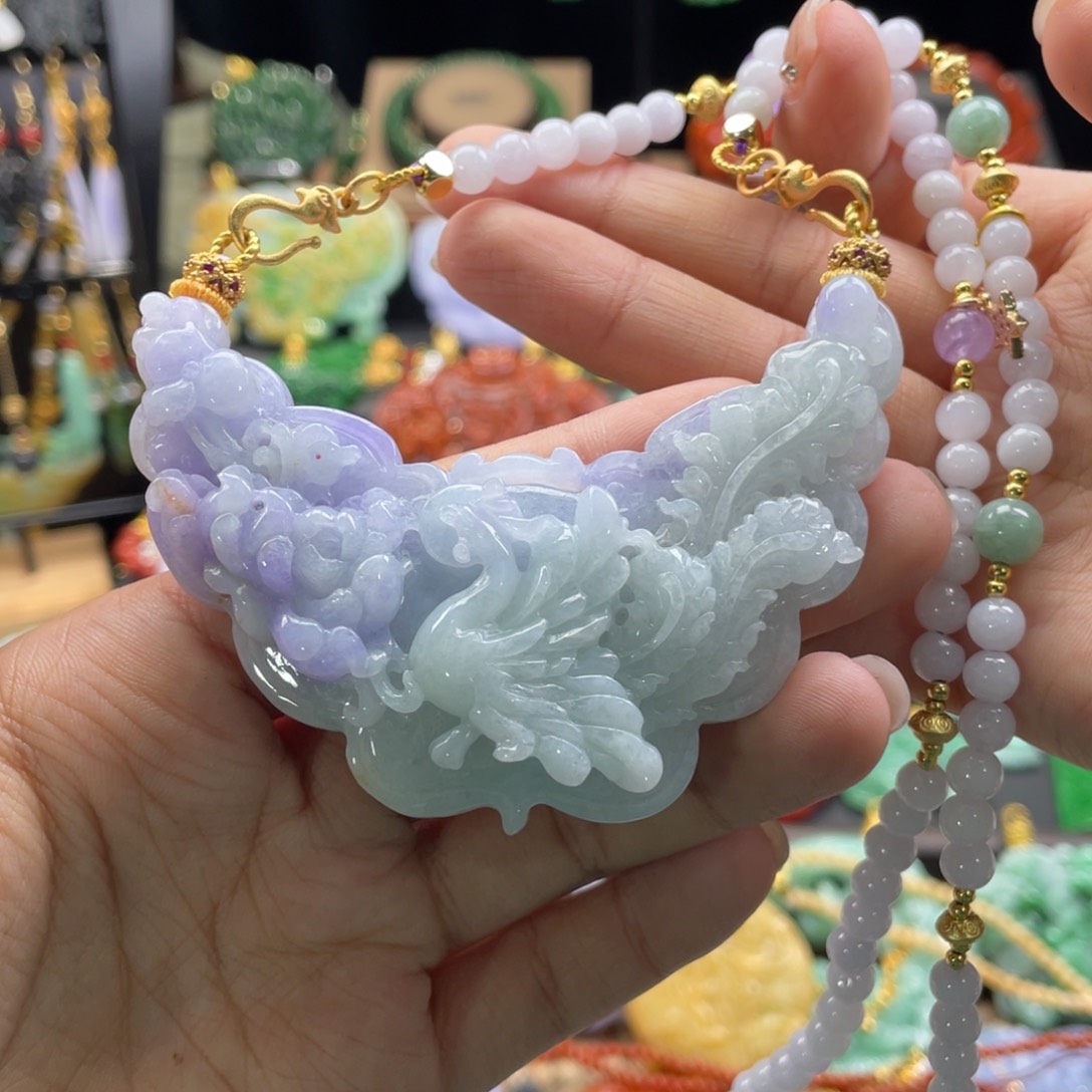 翡翠颈饰未镶嵌代编织