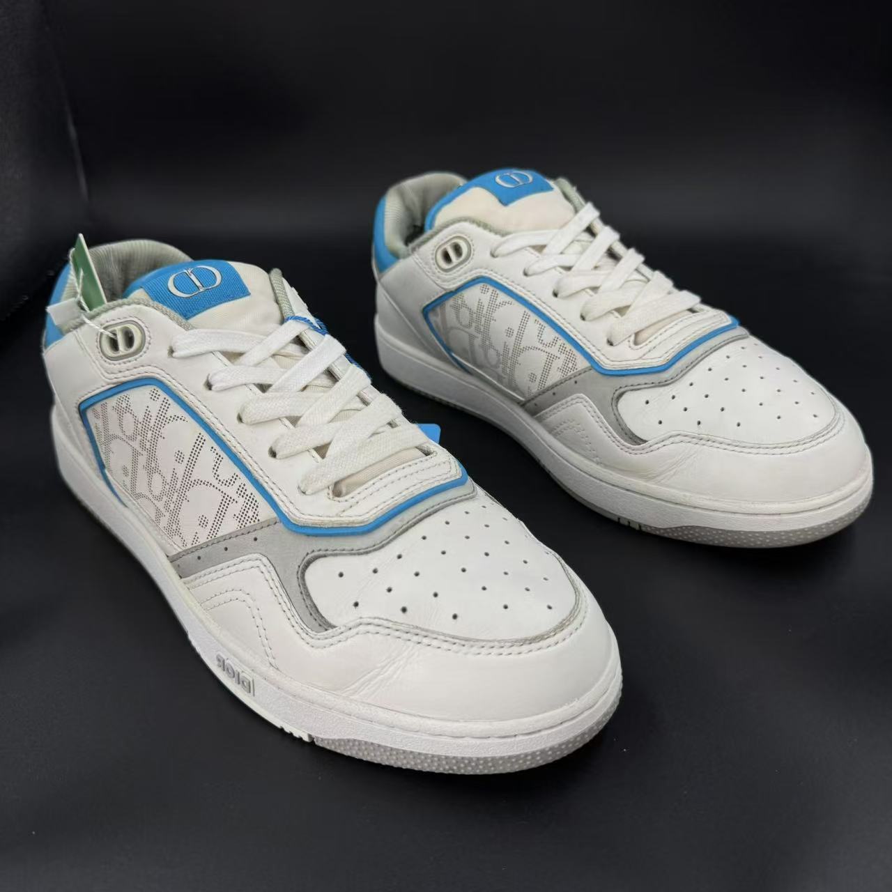 95新 DIOR/迪奥 【AO特惠】41欧码 男士白蓝印花休闲板鞋77134