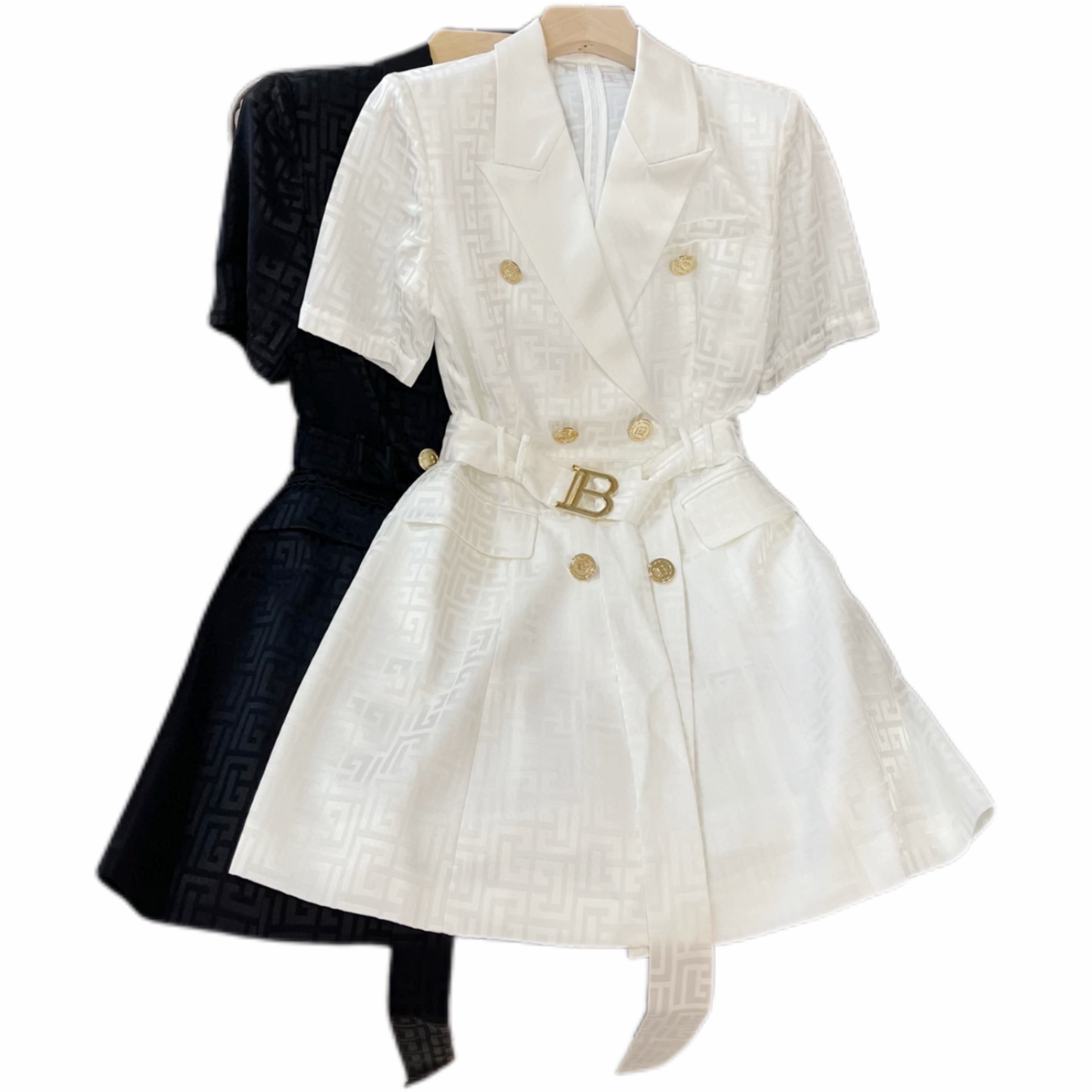 Ebm056 bm 短袖腰带短款连衣裙