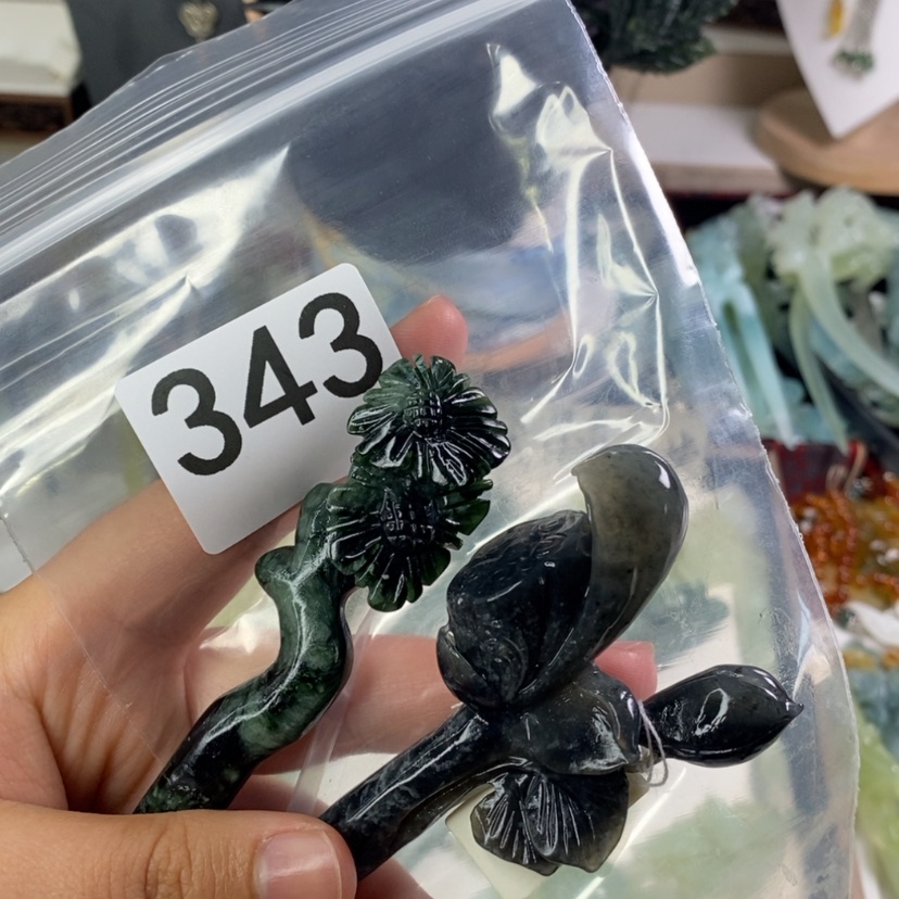 【闪购商品】岫玉发饰未镶嵌小*唆