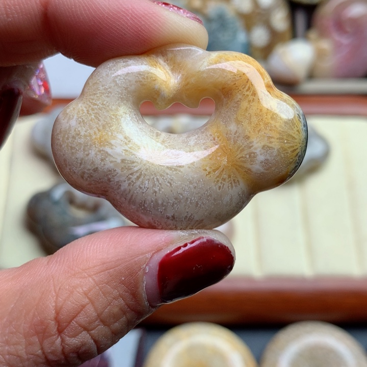 硅化珊瑚（珊瑚玉）颈饰未镶嵌