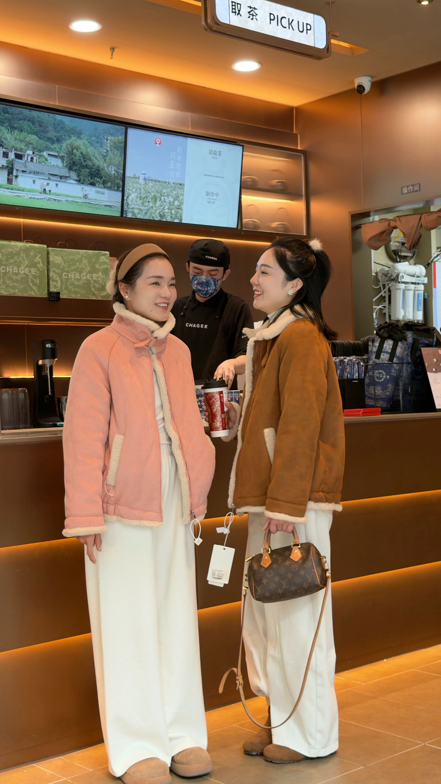 【8090暖居】冬季新款三层加厚麂皮绒设计款一体棉服NJ-241034