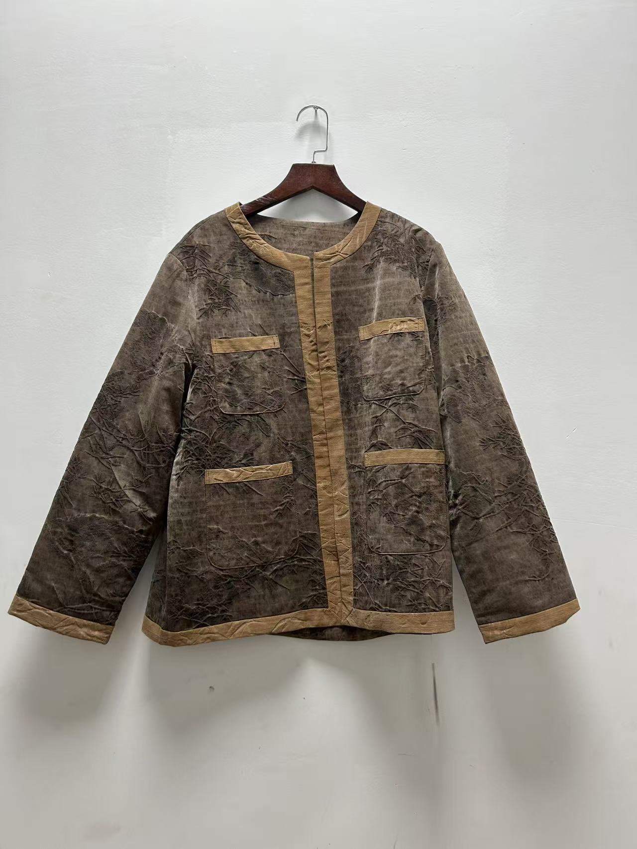 新中式 国风 桑蚕丝香云纱 棉服 女上衣24085