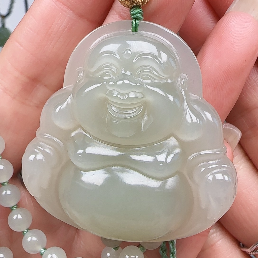和田玉银S925镀金镶嵌颈饰