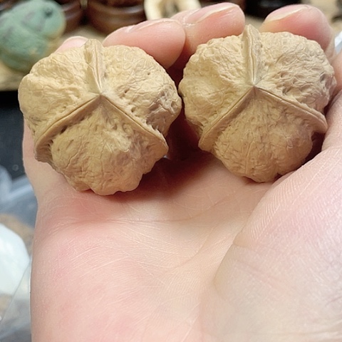 文玩核桃把件蝴蝶蟾带彩38