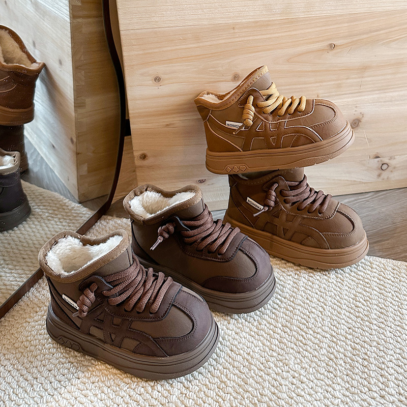 【新升级亮面防泼溅】儿童加厚面包鞋大头洋气保暖雪地棉鞋719 ZC