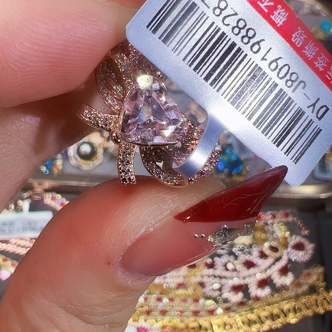 银S925镶嵌锂辉石戒指