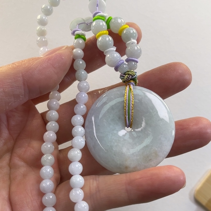 翡翠吊坠(赠链)未镶嵌代编织