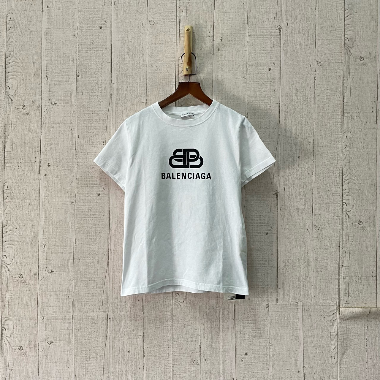 95新 Balenciaga/巴黎世家 (ll) 锁扣logo短袖 M轻微污渍 303288