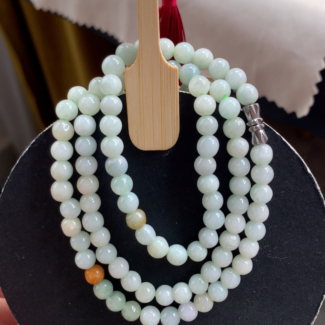 颈饰未镶嵌翡翠天然翡翠珠链