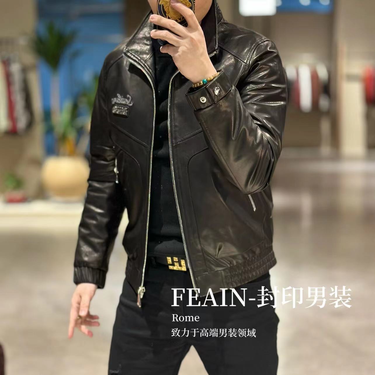 【山羊皮羽绒】高端定制进口山羊皮重工羽绒服A157-1