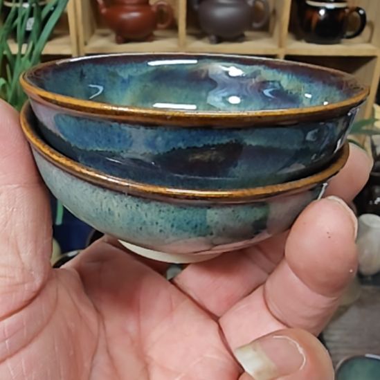 天然老黑釉斗笠盏盏盏