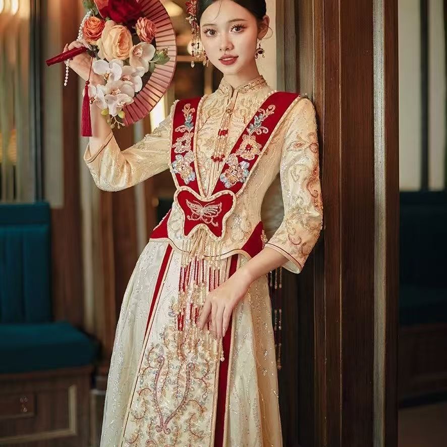 秀禾服新娘出阁服2025新款结婚高级敬酒服显瘦修身复古中式嫁衣