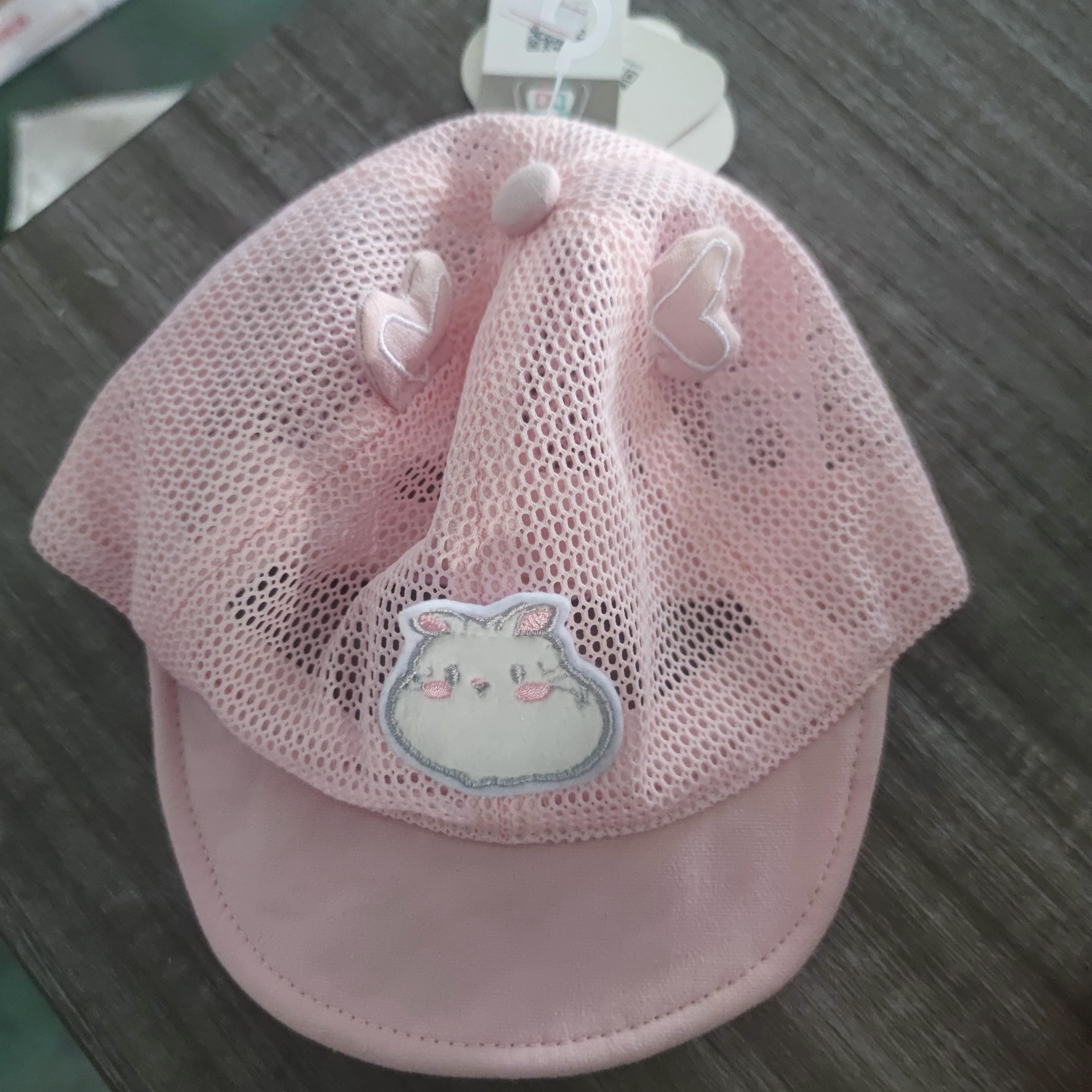 大檐卡通风休闲风短檐圆顶帽子女宝夏季球帽网眼渔夫帽遮阳帽