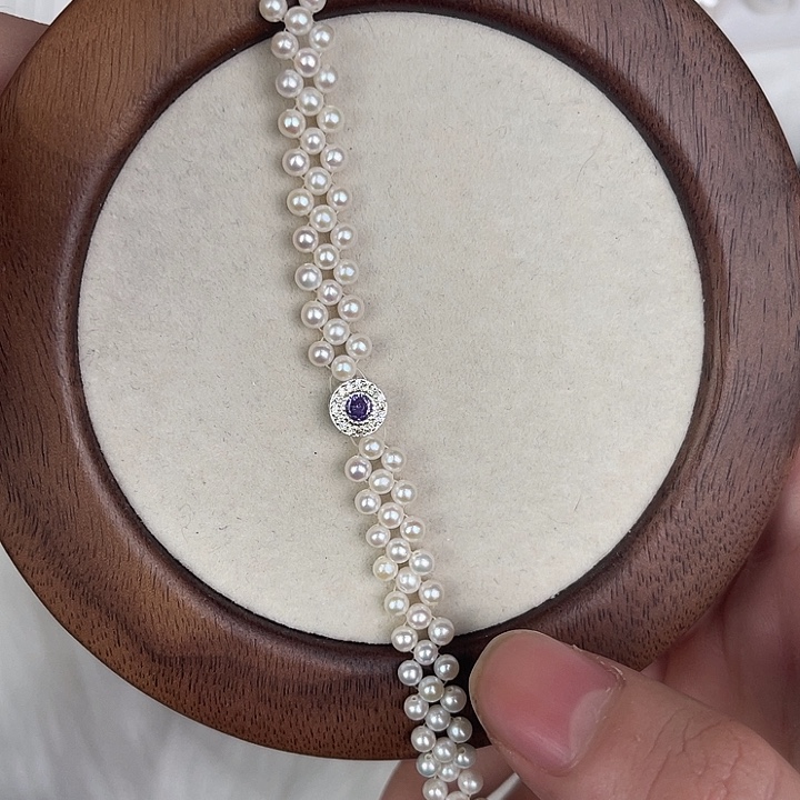 银S925镶嵌淡水珍珠天然珍珠