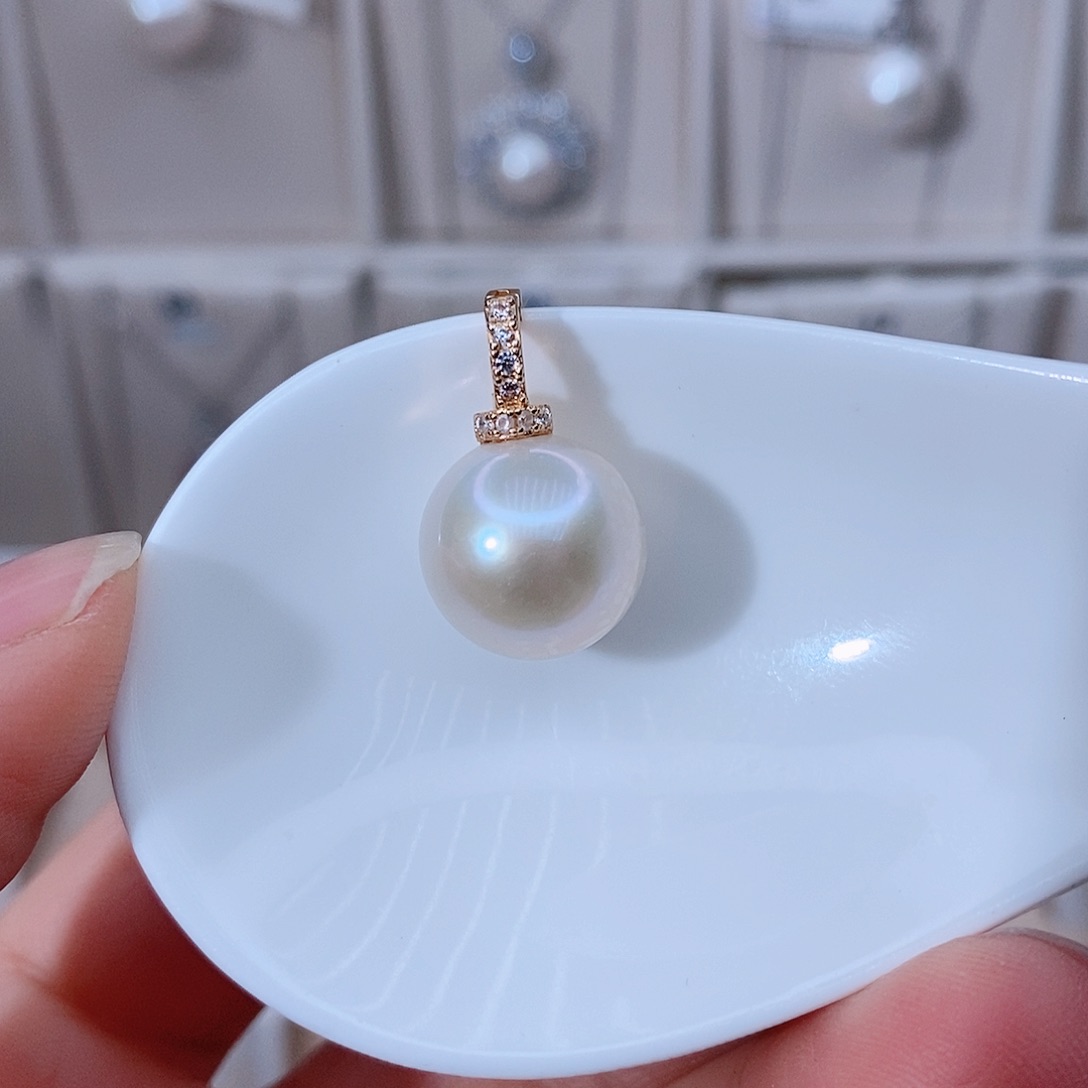 颈饰银S925镶嵌淡水珍珠金*