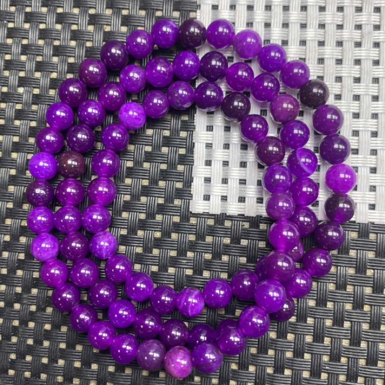 果冻紫色6mm三圈手串870