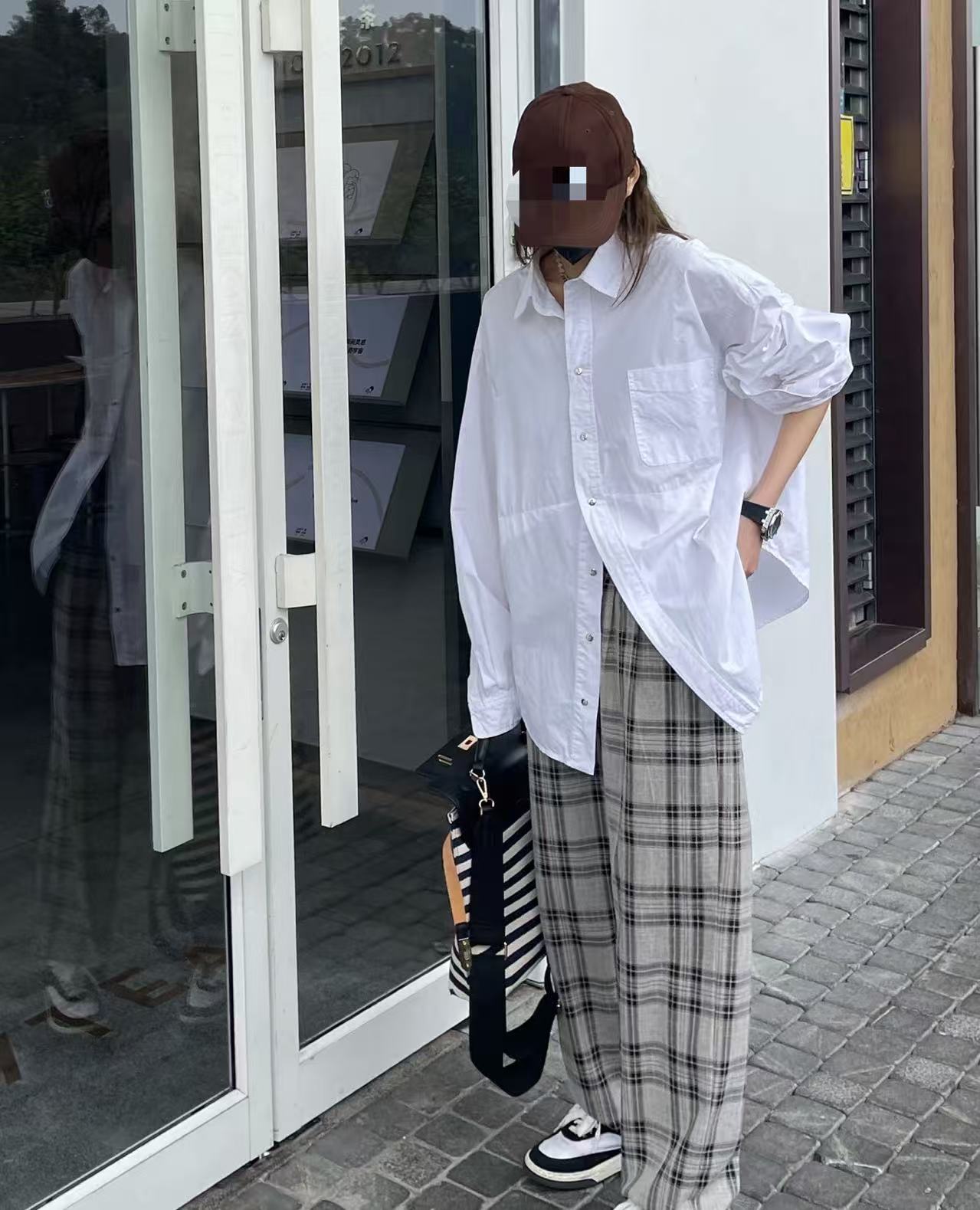 101-300圆领娃娃领薄款宽松型休闲风衬衫百搭显瘦休闲上衣101-9