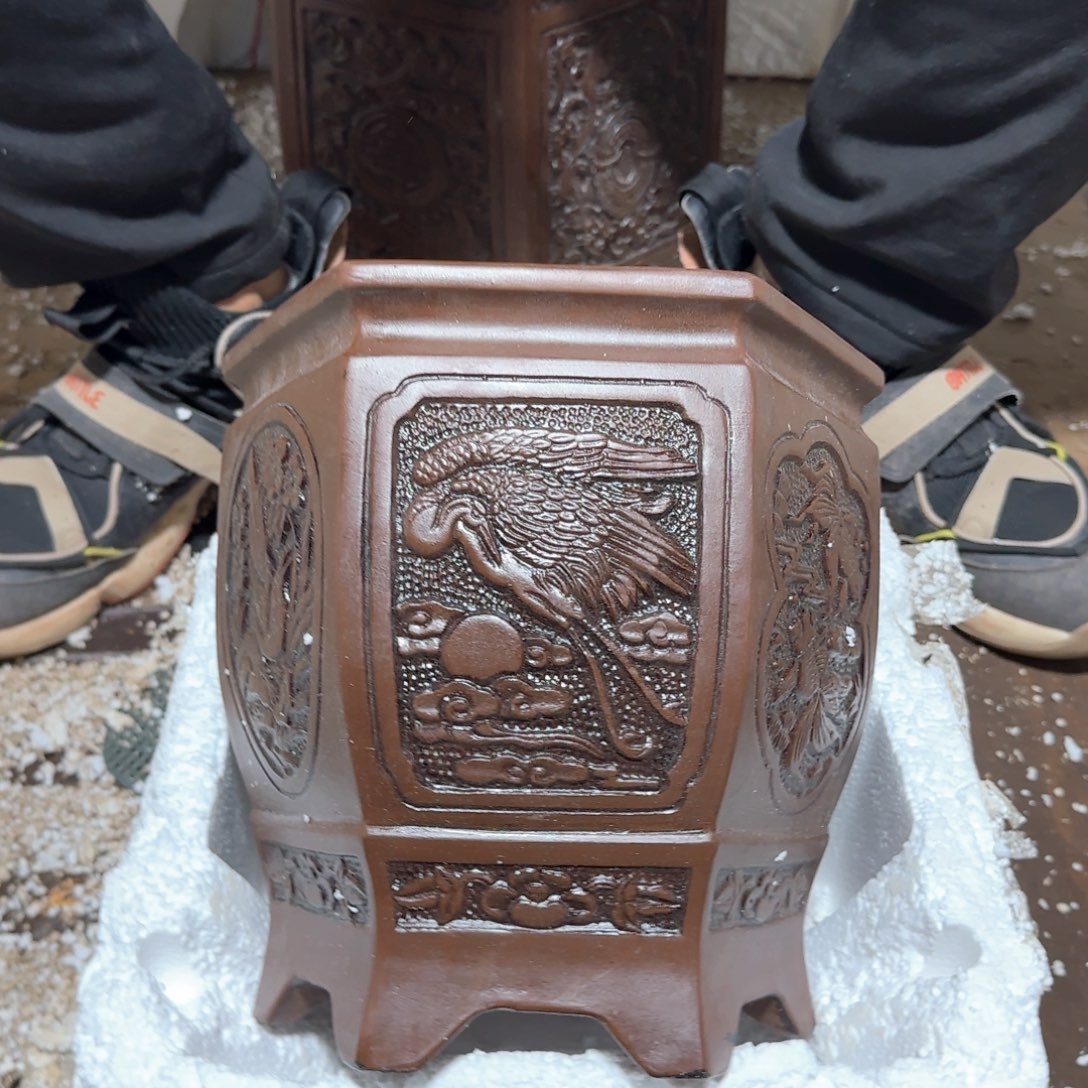 紫砂花盆瑕疵是我自己