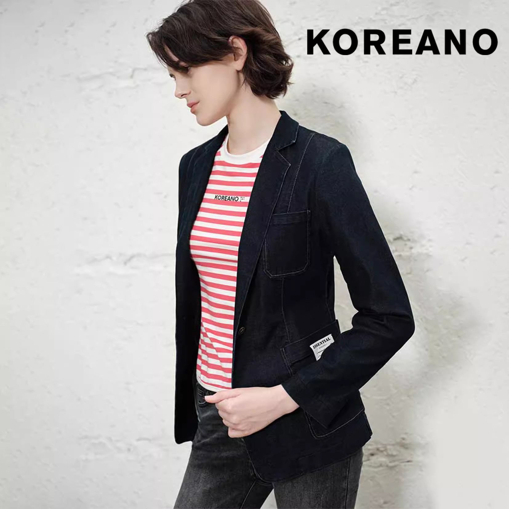 柯利亚诺春秋热度单品藏蓝色棉感休闲牛仔外套 SW6286(EUN)