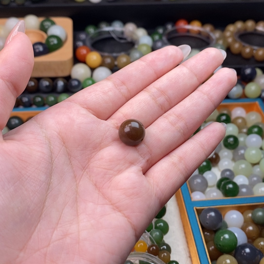 和田玉未镶嵌手串福利且末红糖单珠z 12