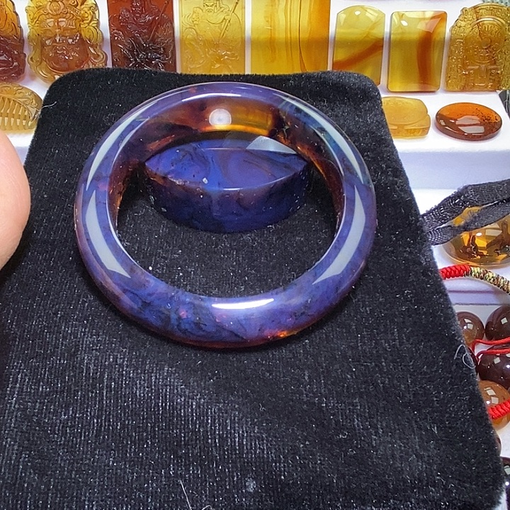 琥珀未镶嵌吊坠(不含链)天然缅甸琥珀紫罗兰手镯