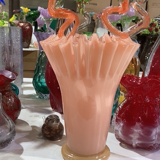 琉璃花瓶高28厘米口径18厘米