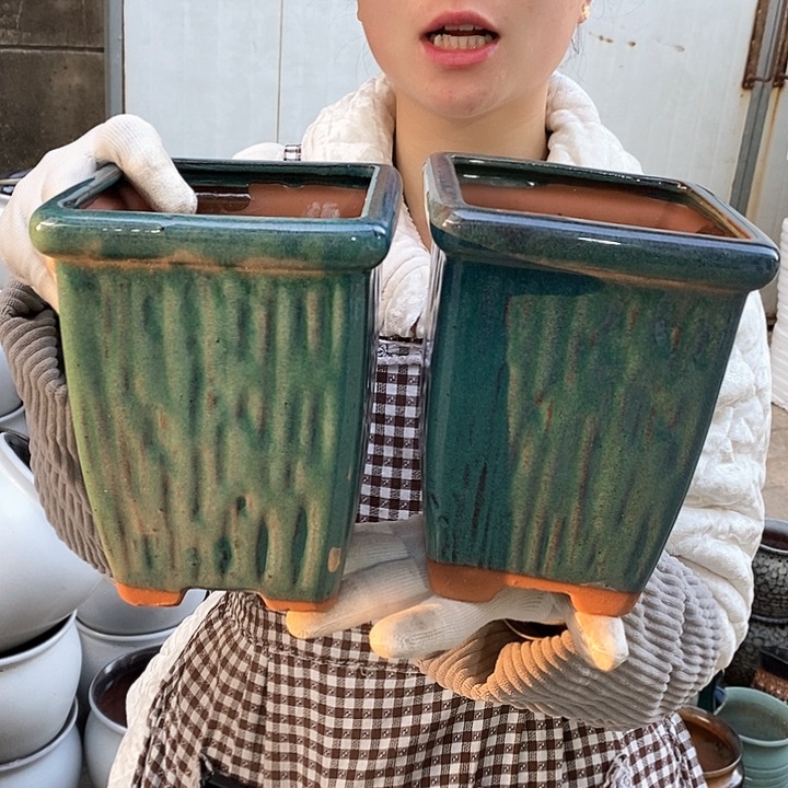 紫砂花盆瑕疵口14高19瑕疵