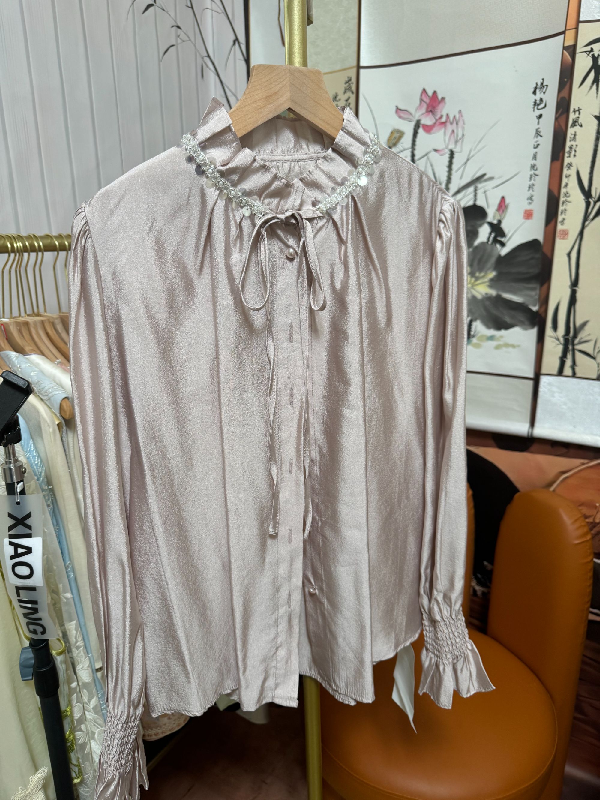 (601)浅紫色国风上衣