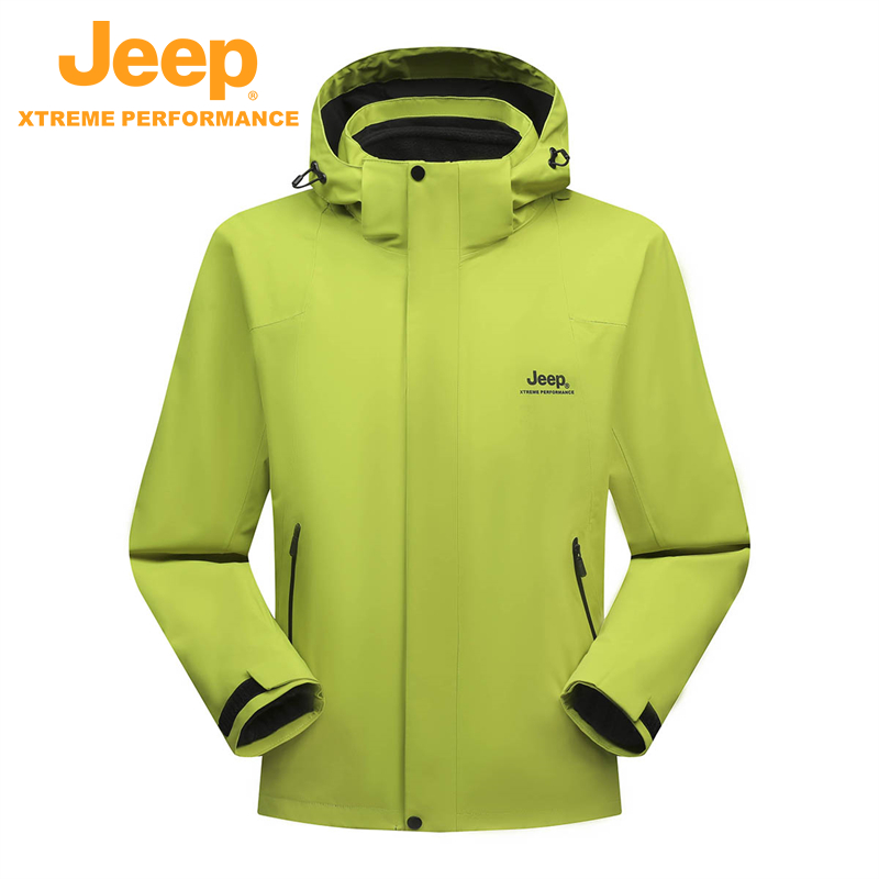 JEEP/吉普户外新款男女抓绒内胆三合一冲锋衣防水防风保暖登山服