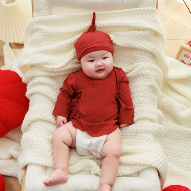 雅赞雅赞婴儿帽 孕妇帽 纯棉新生儿宝宝 套头帽针织 透气亲肤舒适