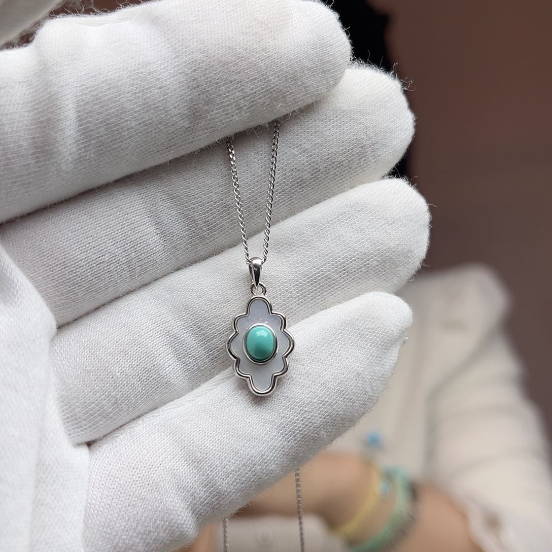 绿松石珠宝奇石银S925镶嵌