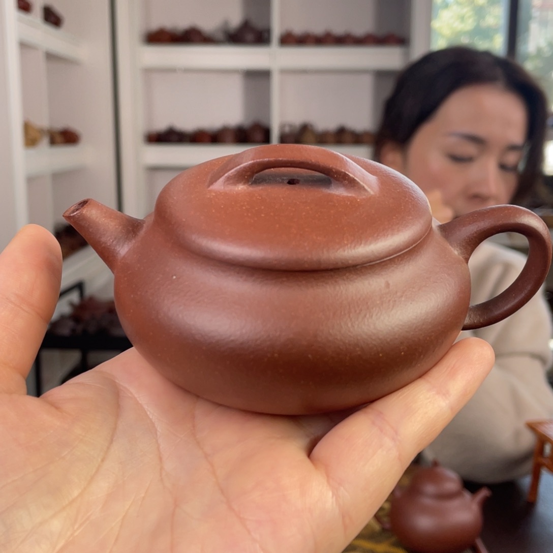 紫砂茶壶30目底槽清过桥扁腹200cc