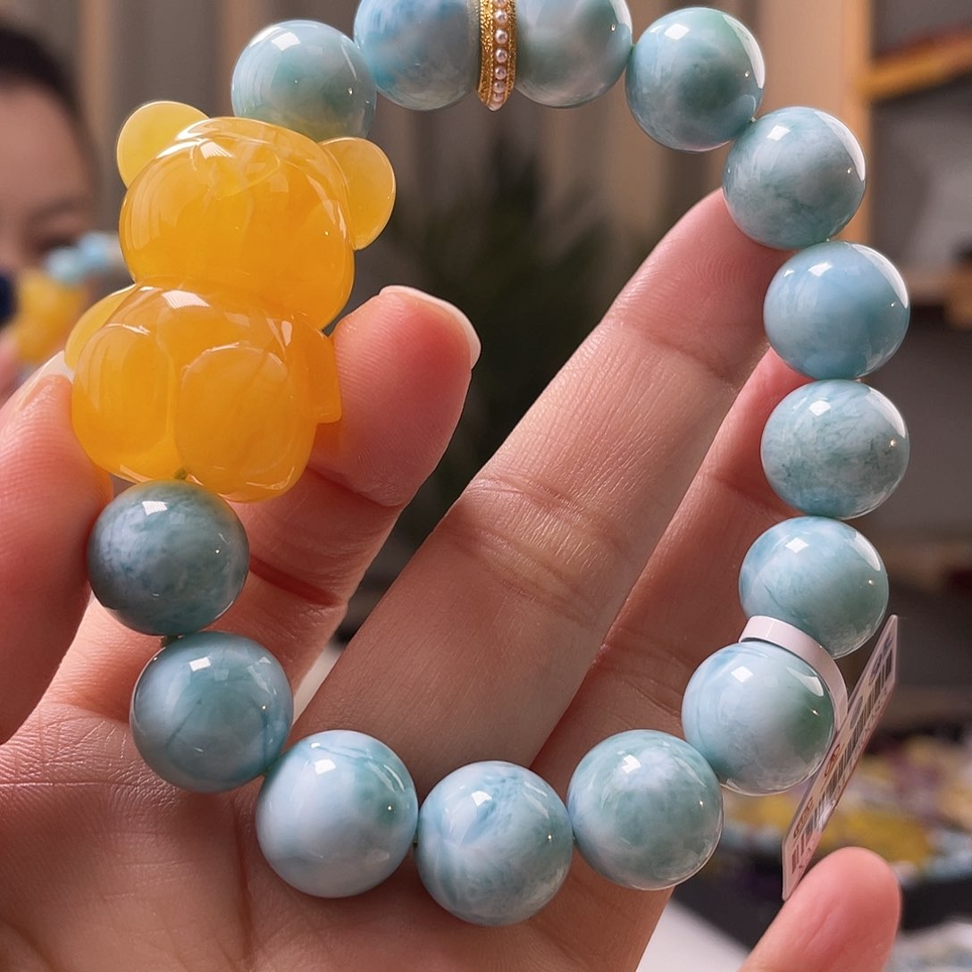 琥珀裸石未镶嵌蜜蜡手串