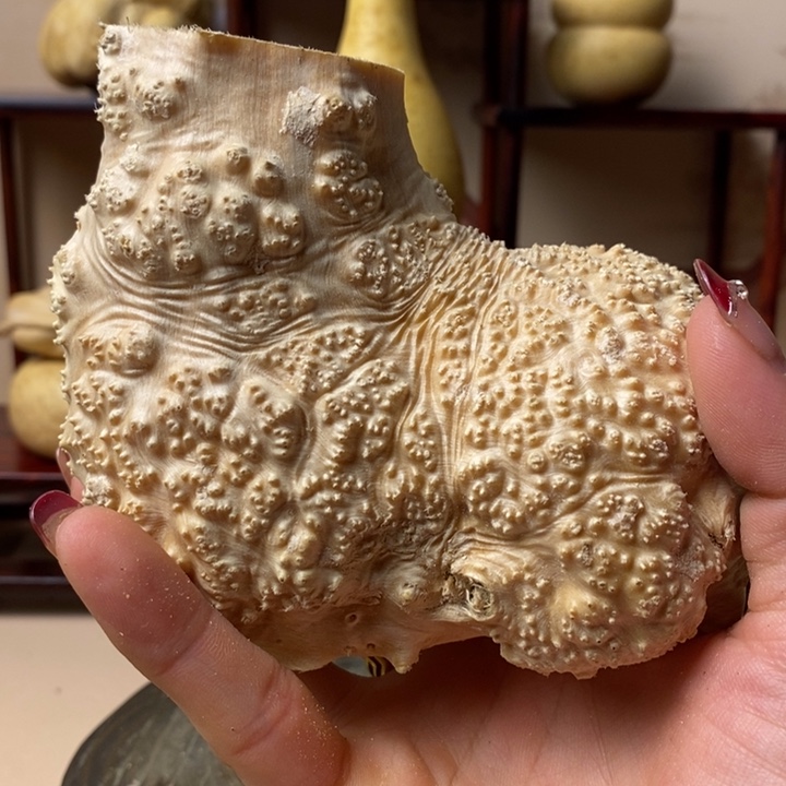 香榧木建***飞黄杨木手把件