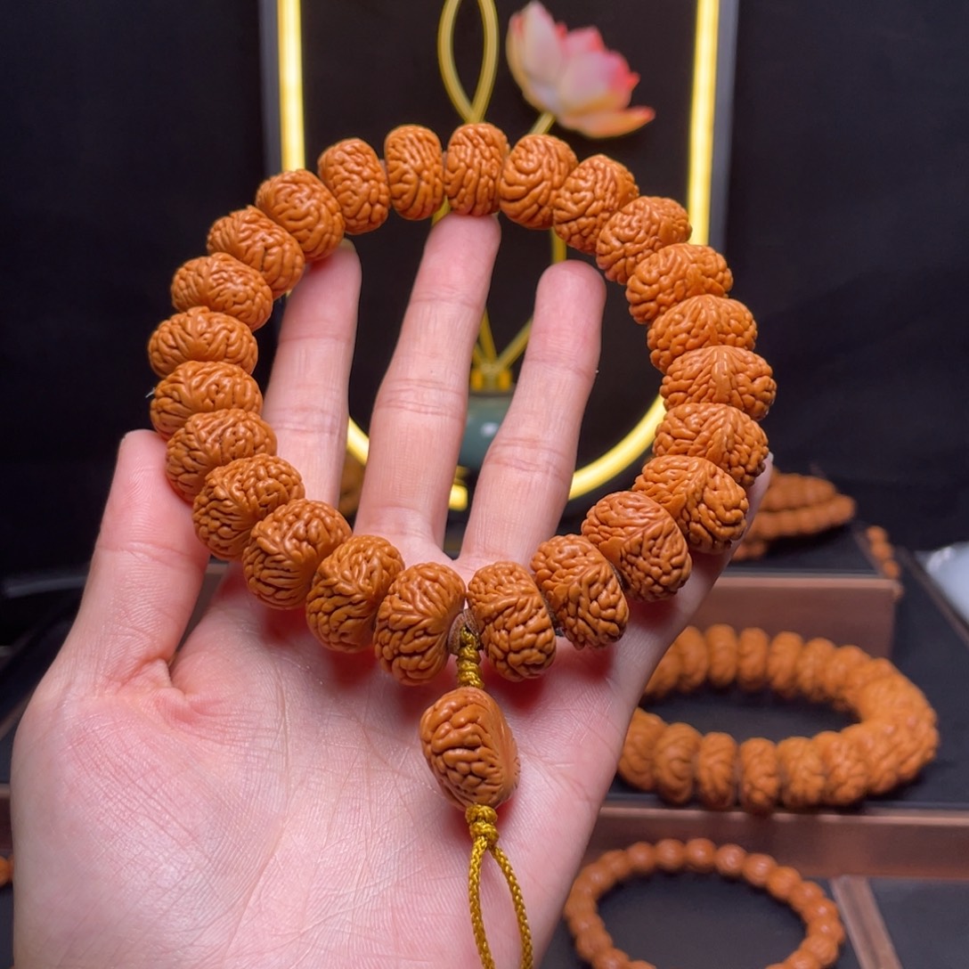 桃核手串龙纹桃核麒麟