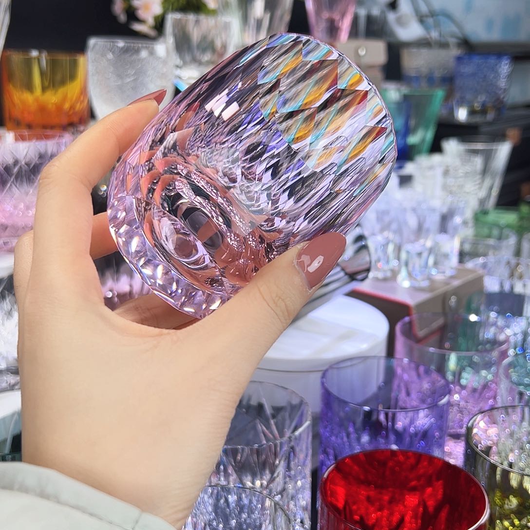 水晶厚款岁****初粉色钻杯