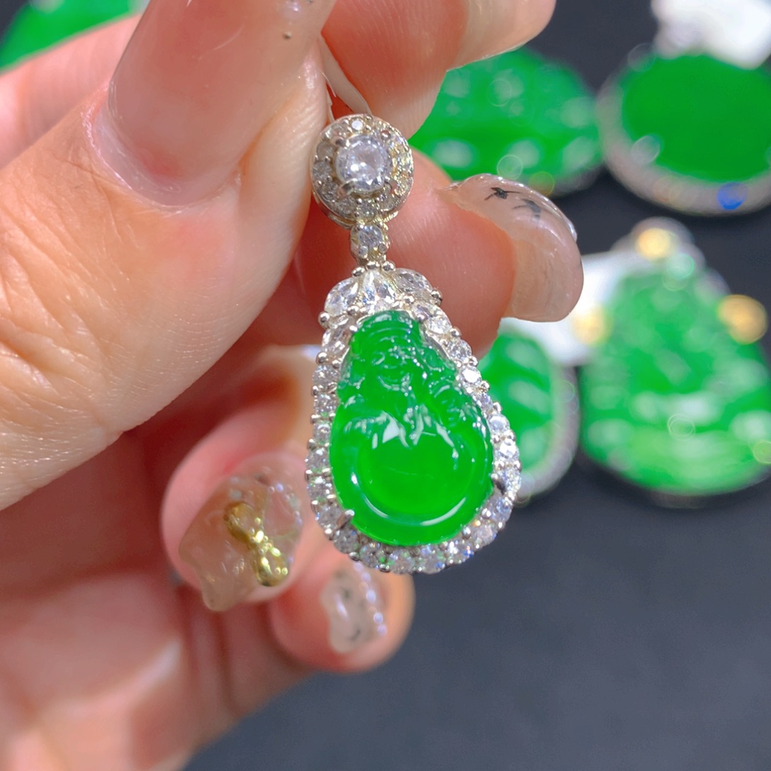 翡翠颈饰银S925镶嵌11111111111