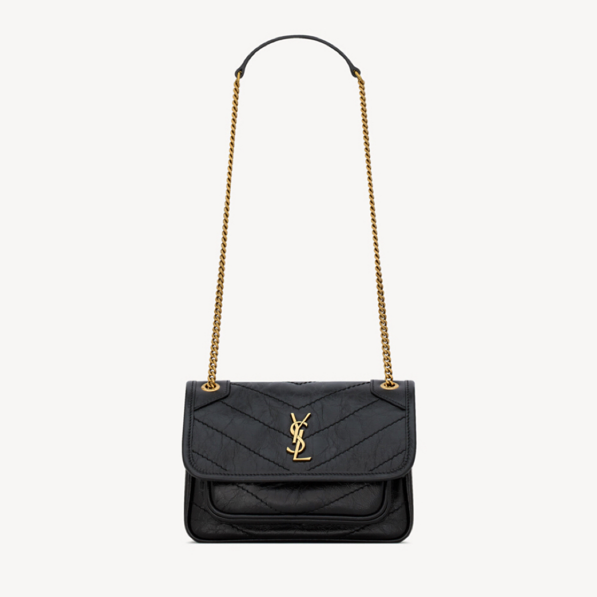 未使用 YSL/圣罗兰 Niki黑金链条包  迷你号