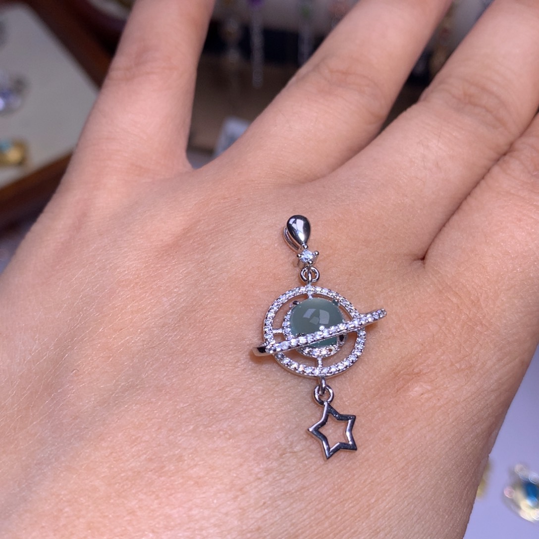 戒指/指环欧泊银S925镶嵌吊坠