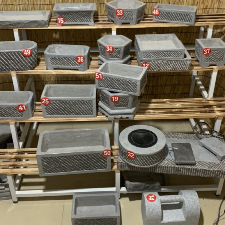 玉博冠博冠雕塑有限公司花岗岩石锁青石花盆，直播间购买一物一拍